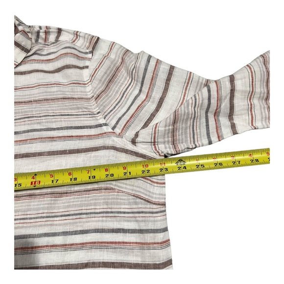 Garnet Hill Shirt Dress women's size ExtraLarge white striped LINEN button tunic - Picture 8 of 13